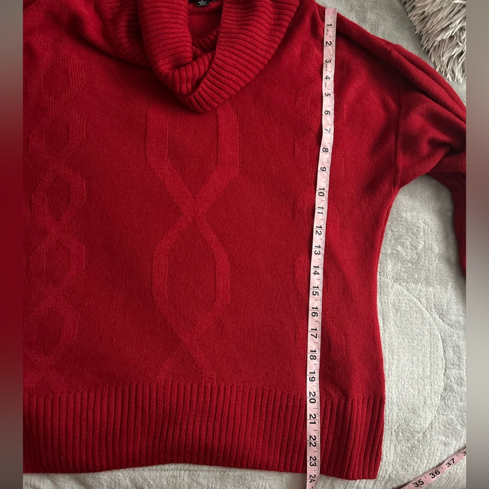 AGB Women's Vibrant Red Cowl Neck Sweater - Picture 4 of 6